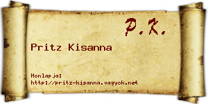 Pritz Kisanna névjegykártya